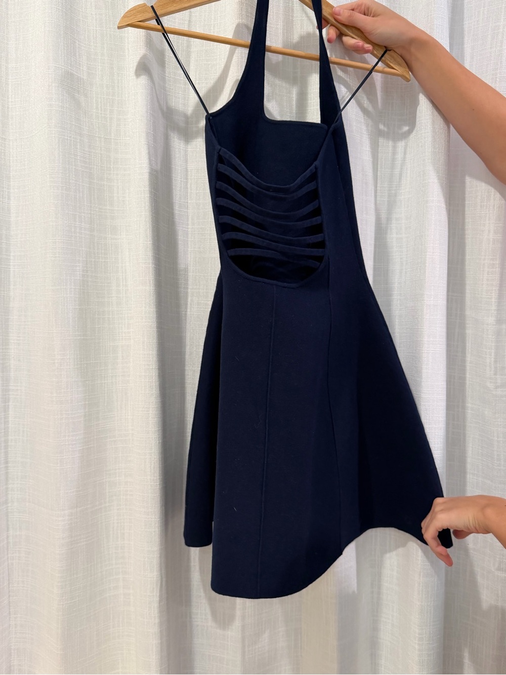 Fleur du Mal Navy Square-Neck Halter Mini Dress - Picture 3 of 5